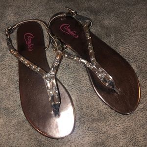 🌶️🌶️🌶️ Candies Silver Rhinestone Sandals